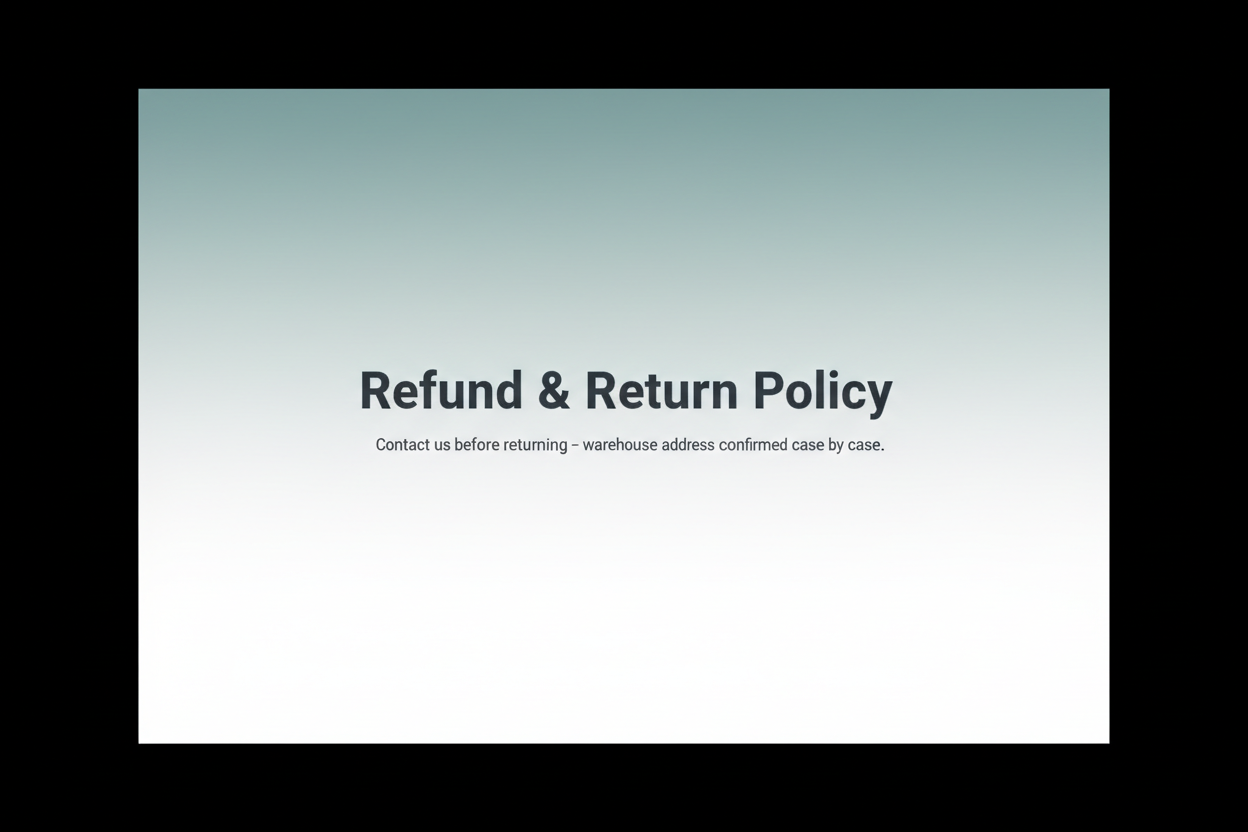 Refund & Return Policy